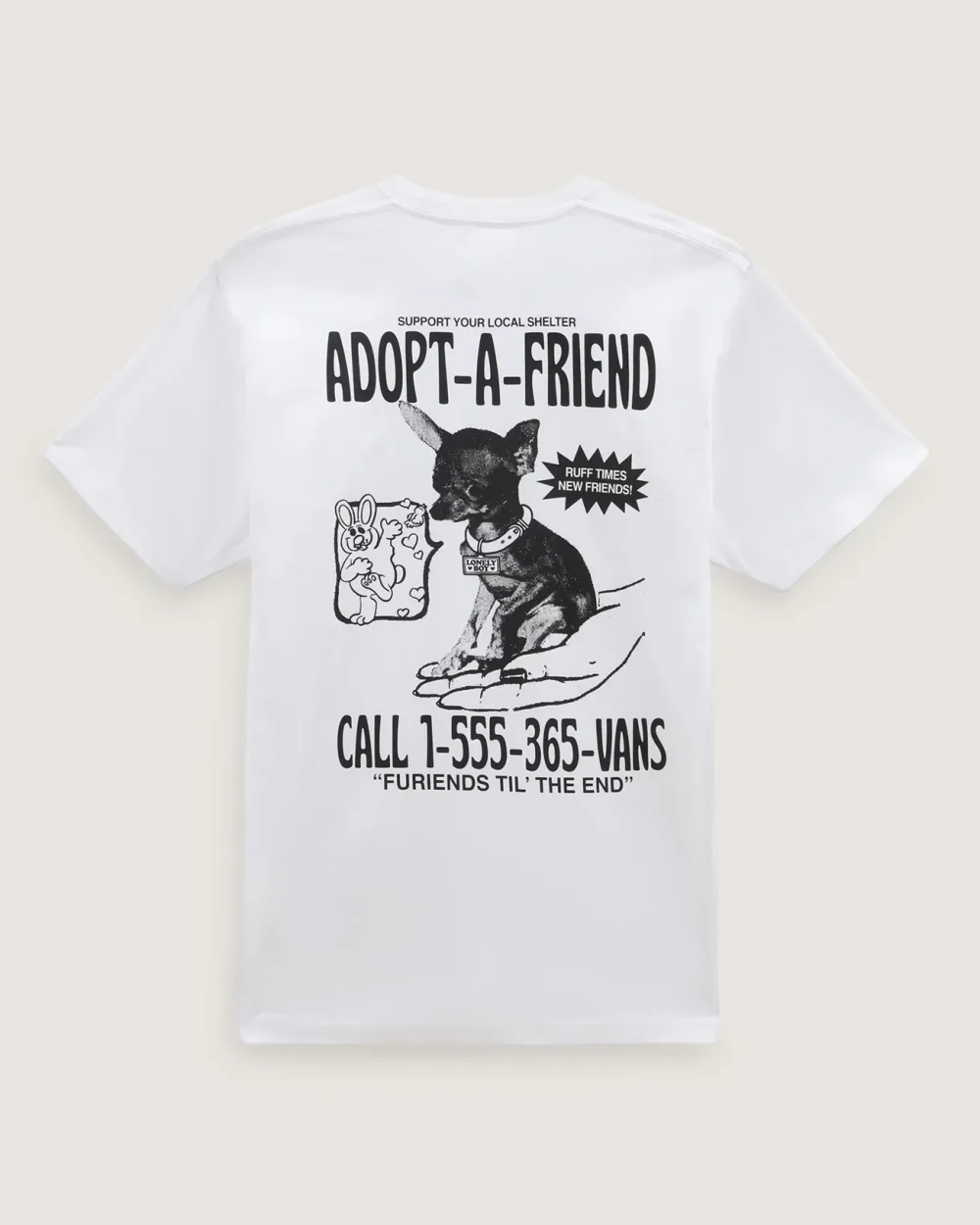 VANS - טי שירט Adopted A Friend – V006CWWHT – white – 5