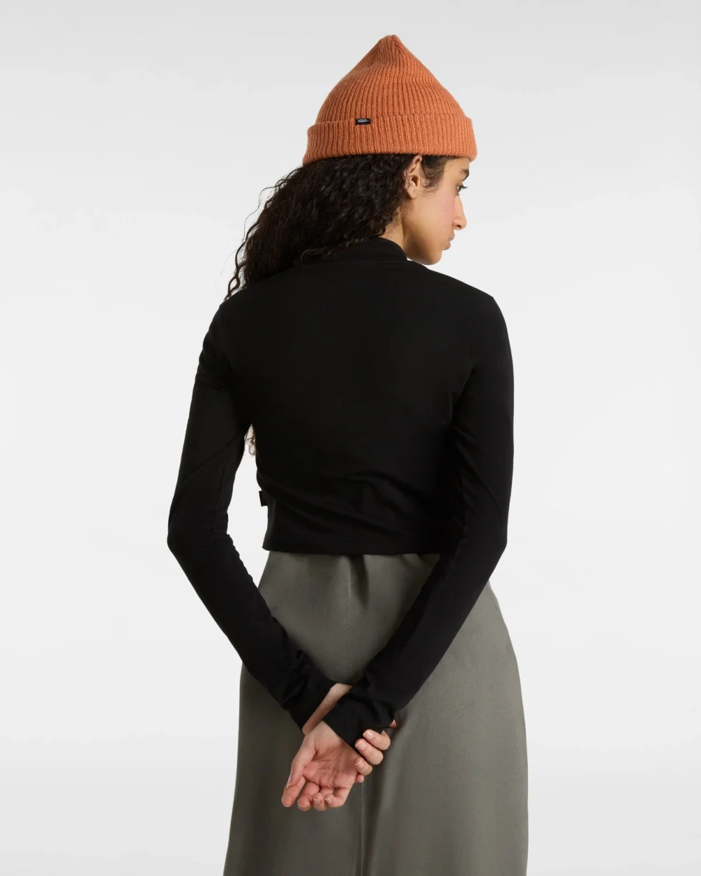 VANS - טי שירט ארוכה Mini Mock Neck – V007EZBLK – black – 4