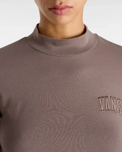 VANS - טי שירט ארוכה Mini Mock Neck – V007EZCHG – deep-taupe – 5