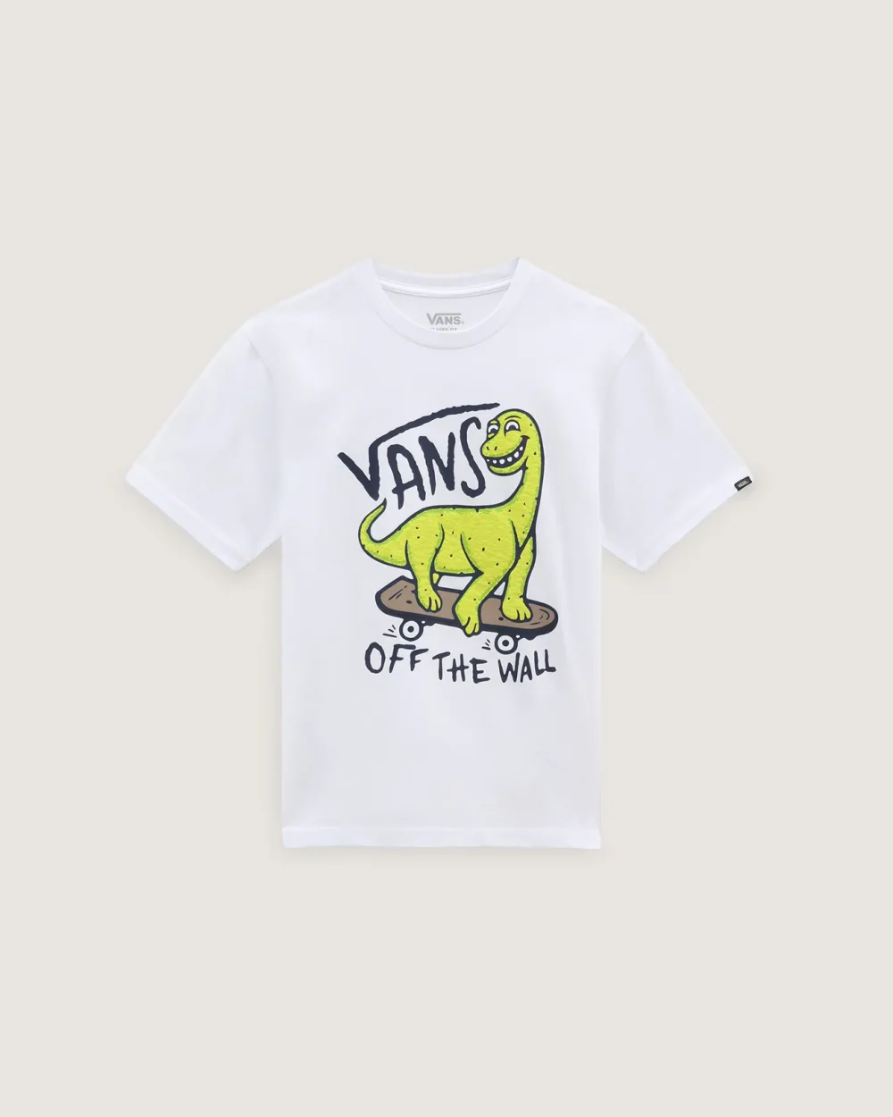 VANS - טי שירט נוער Dinosk8 – V0080EWHT – white – 4