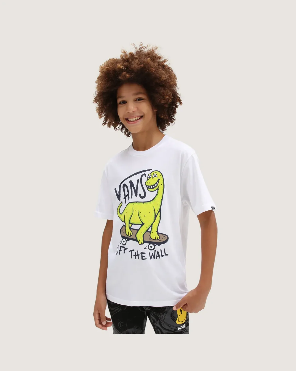 VANS - טי שירט נוער Dinosk8 – V0080EWHT – white – 1