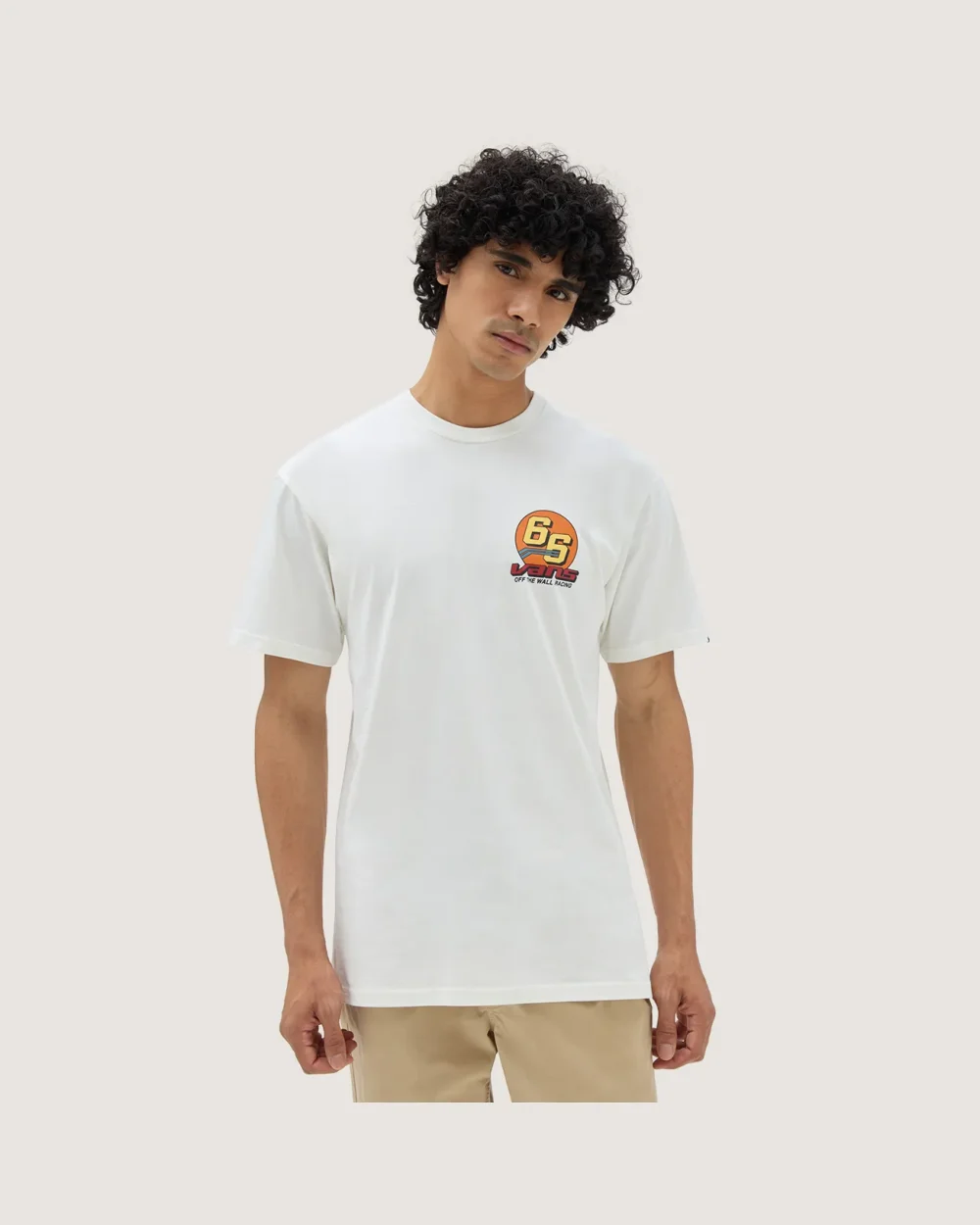VANS - טי שירט Vans 66 Racing Logo – V008FDFS8 – marshmallow – 2