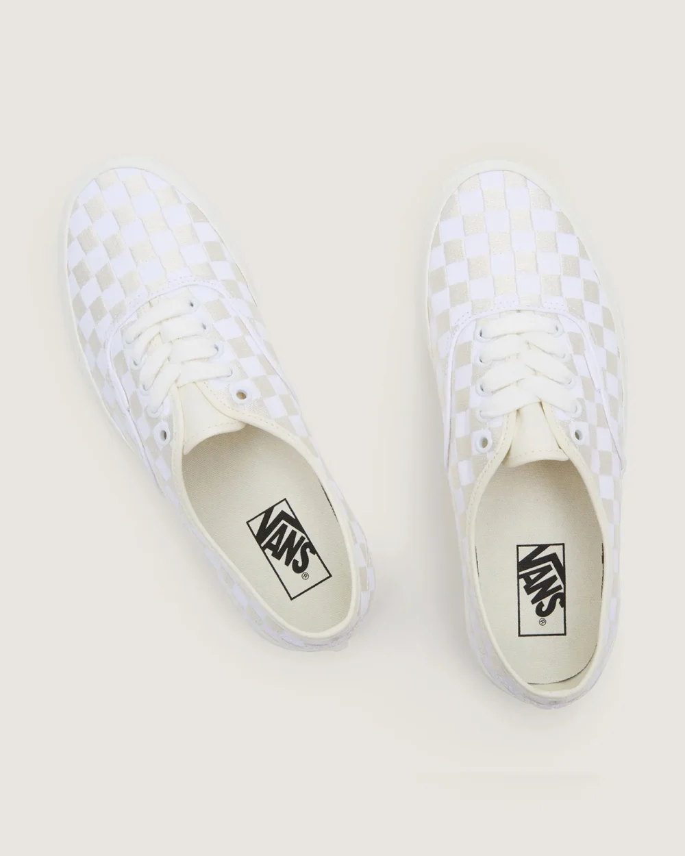 VANS - נעלי סניקרס Authentic – V009PVCJD – embroidered-checker-white – 1