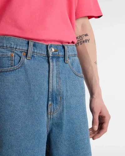 VANS - מכנסיים קצרים Check-5 Baggy Denim – V00C9VCDX – stonewash-blue – 3