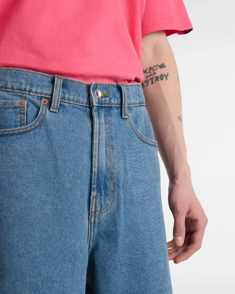 VANS - מכנסיים קצרים Check-5 Baggy Denim – V00C9VCDX – stonewash-blue – 3