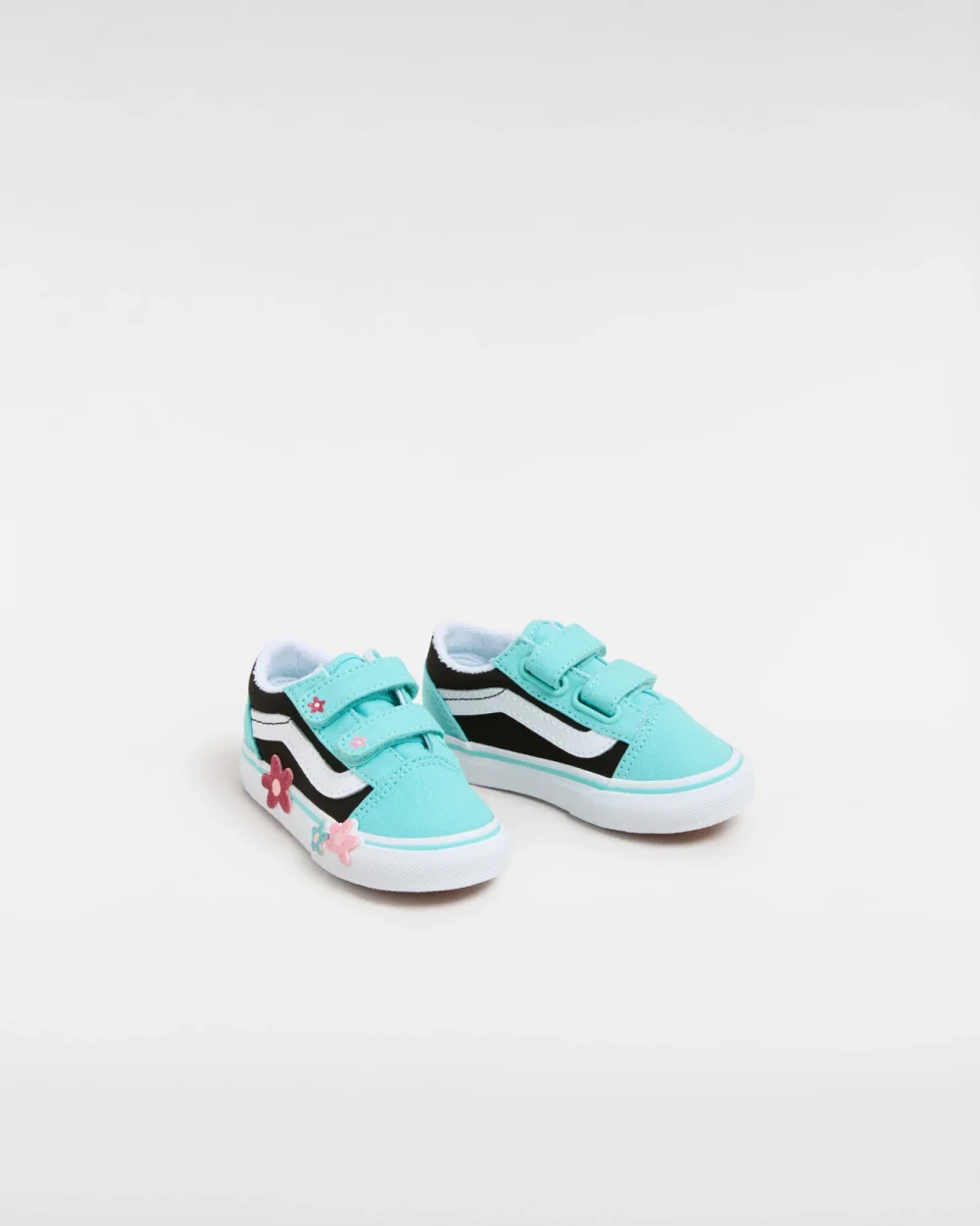 VANS - נעלי תינוקות Old Skool Hook And Loop – V00CPV6GL – glitter-flower-power-multi-true-white – 1
