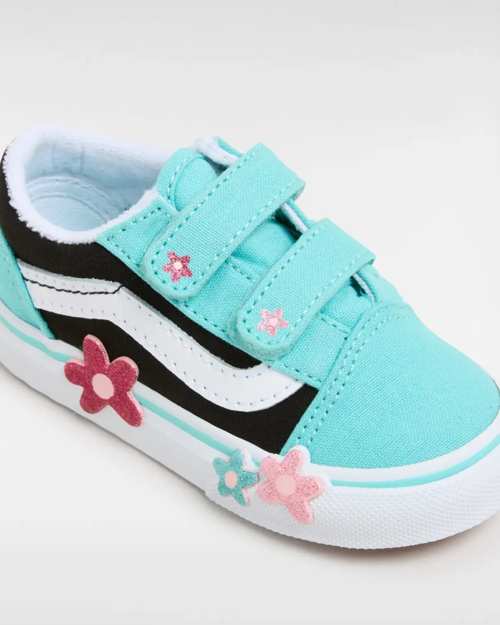 VANS - נעלי תינוקות Old Skool Hook And Loop – V00CPV6GL – glitter-flower-power-multi-true-white – 3