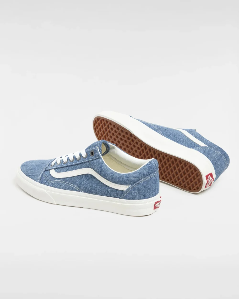 VANS - נעלי סניקרס Old Skool – V00CR5Y6Z – threaded-denim-blue-white – 2