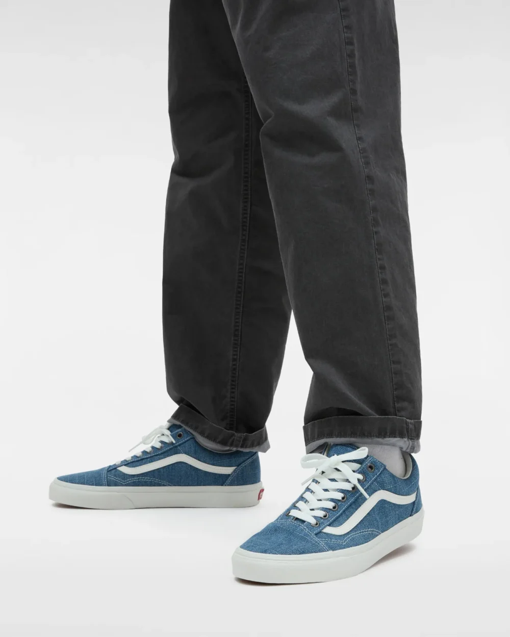 VANS - נעלי סניקרס Old Skool – V00CR5Y6Z – threaded-denim-blue-white – 4