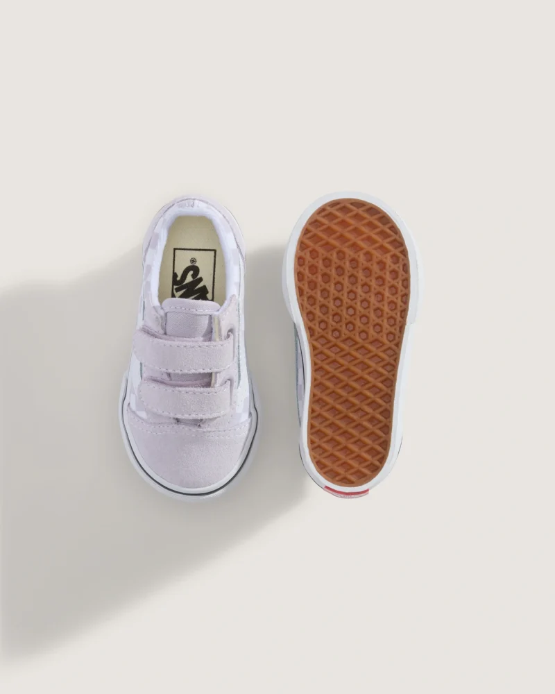 VANS - נעלי תינוקות Old Skool V – V00CTGEMY – color-theory-checkerboard-lilac-mist – 2