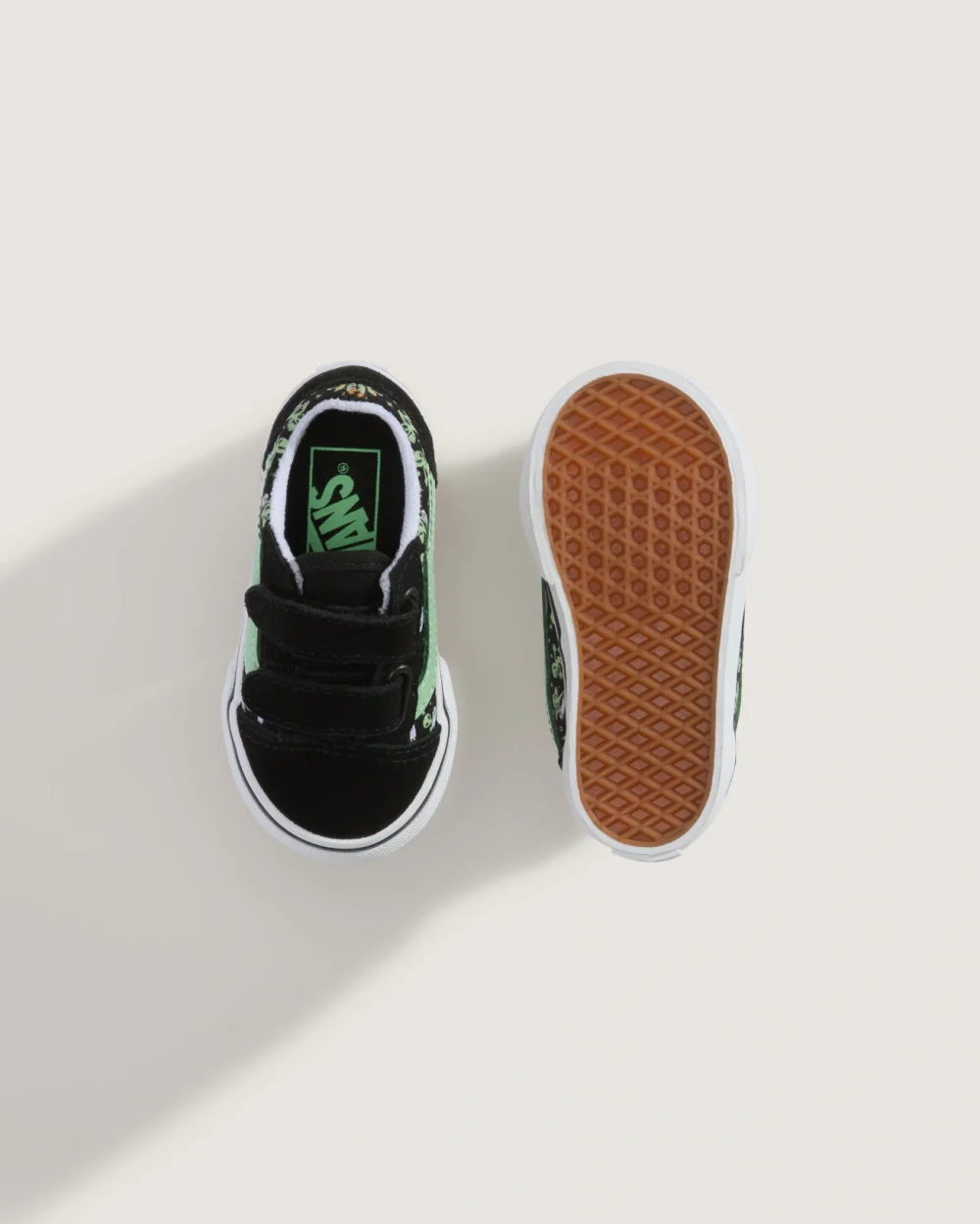 VANS - נעלי תינוקות Old Skool V – V00CTGYJ7 – glow-cosmic-cruisers-black-green – 2
