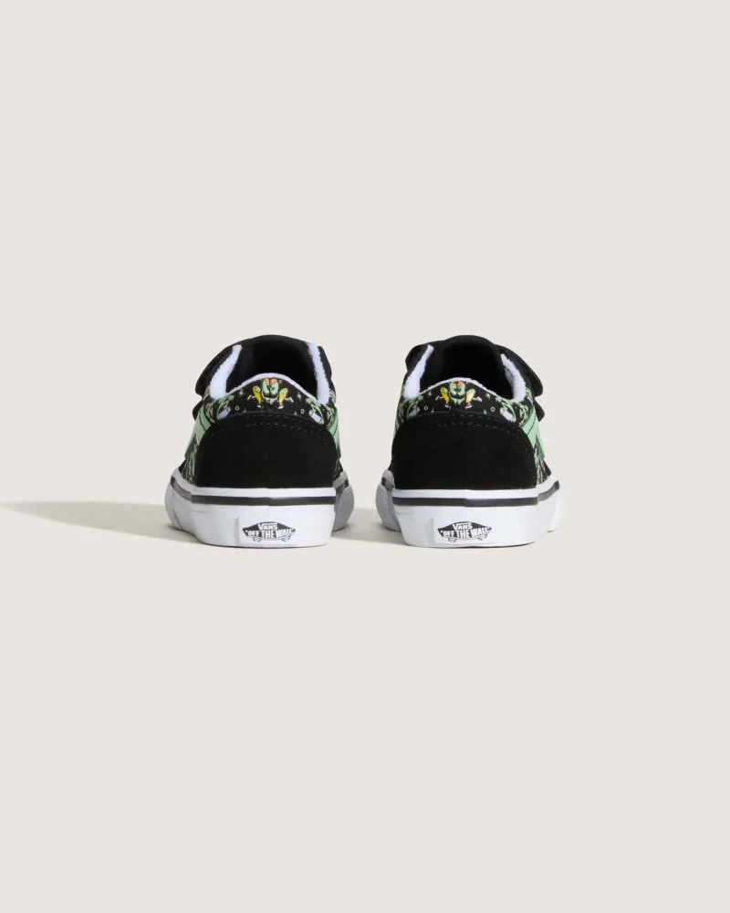 VANS - נעלי תינוקות Old Skool V – V00CTGYJ7 – glow-cosmic-cruisers-black-green – 3