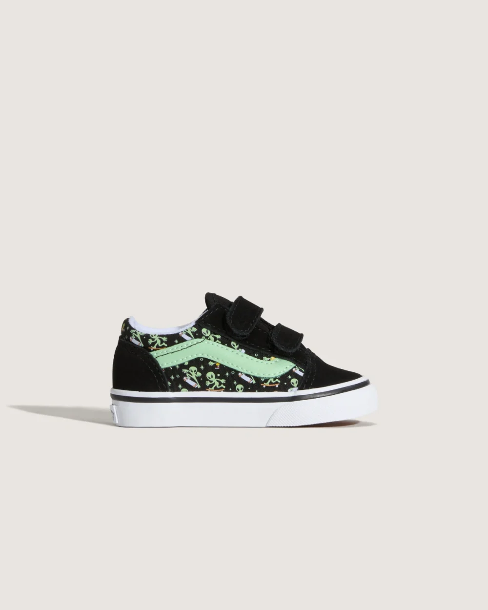 VANS - נעלי תינוקות Old Skool V – V00CTGYJ7 – glow-cosmic-cruisers-black-green – 4