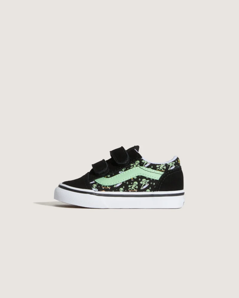 VANS - נעלי תינוקות Old Skool V – V00CTGYJ7 – glow-cosmic-cruisers-black-green – 1