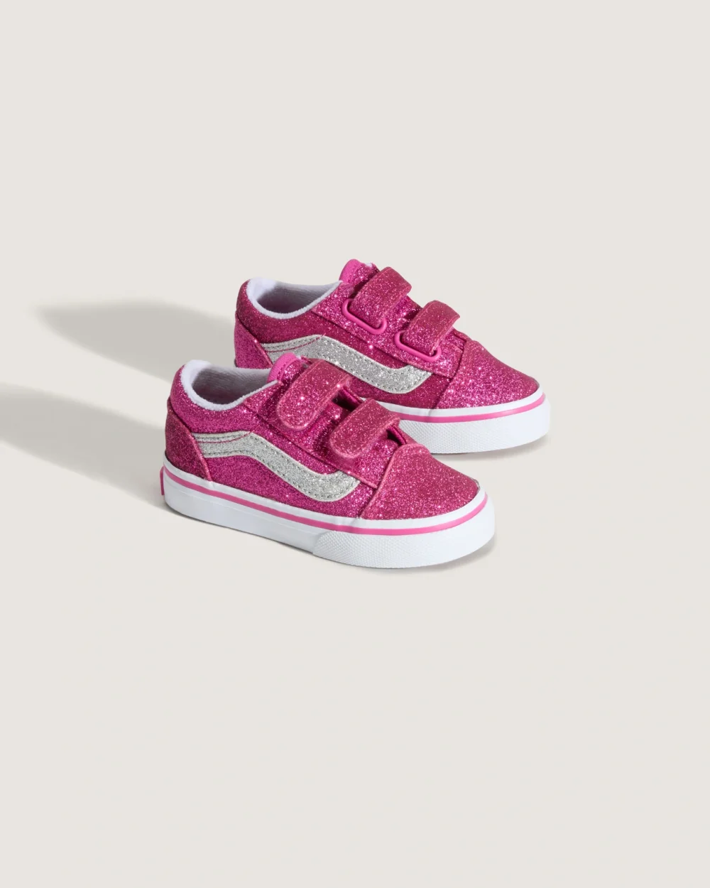 VANS - נעלי תינוקות Old Skool V – V00CTGYLZ – glitter-raspberry-rose – 1