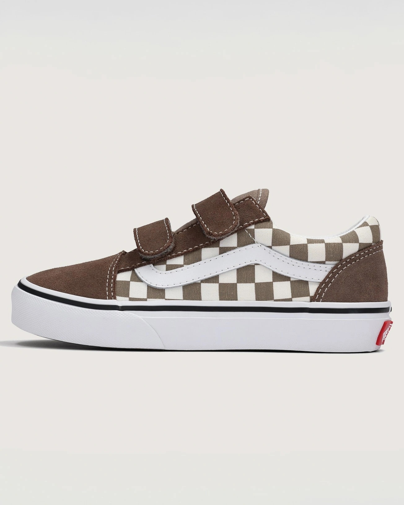 VANS - סניקרס ילדים Old Skool V – V00CYA1NU – color-theory-checkerboard-walnut – 1