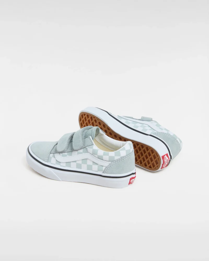 VANS - סניקרס ילדים Old Skool V – V00CYAEPO – color-theory-checkerboard-pure-grey – 2