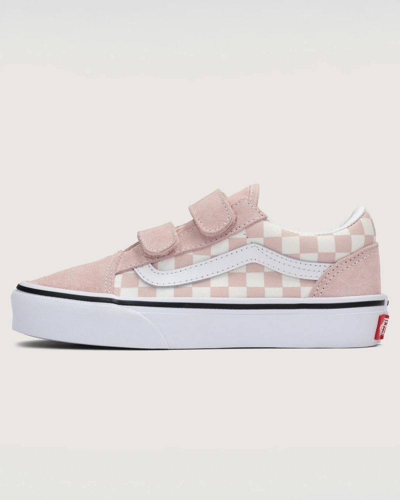 VANS - סניקרס ילדים Old Skool V – V00CYAO3N – color-theory-checkerboard-sepia-rose – 1