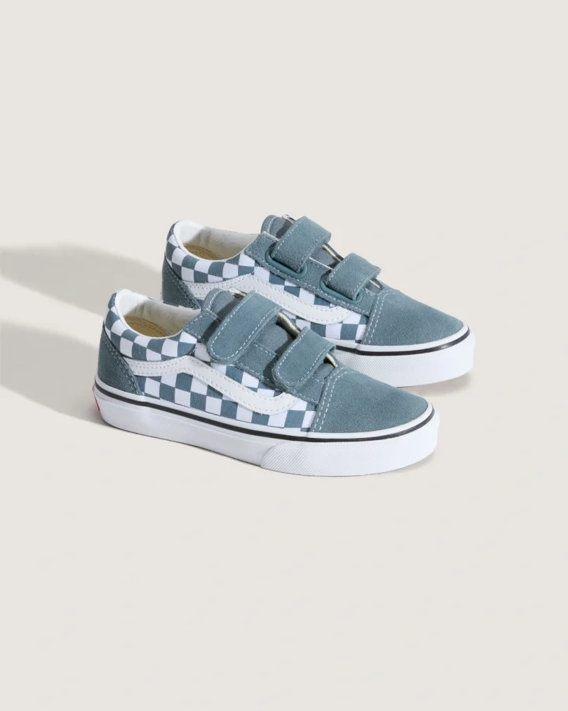 VANS - סניקרס ילדים Old Skool V – V00CYARV2 – color-theory-checkerboard-stormy-weather – 1