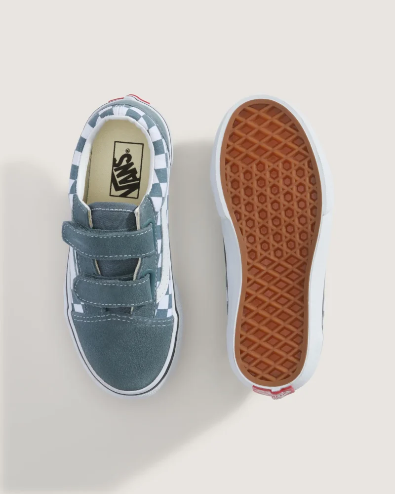 VANS - סניקרס ילדים Old Skool V – V00CYARV2 – color-theory-checkerboard-stormy-weather – 2