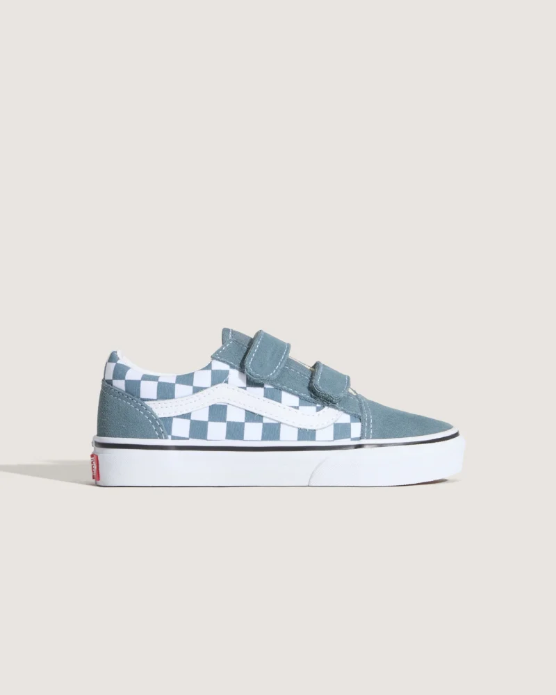 VANS - סניקרס ילדים Old Skool V – V00CYARV2 – color-theory-checkerboard-stormy-weather – 4