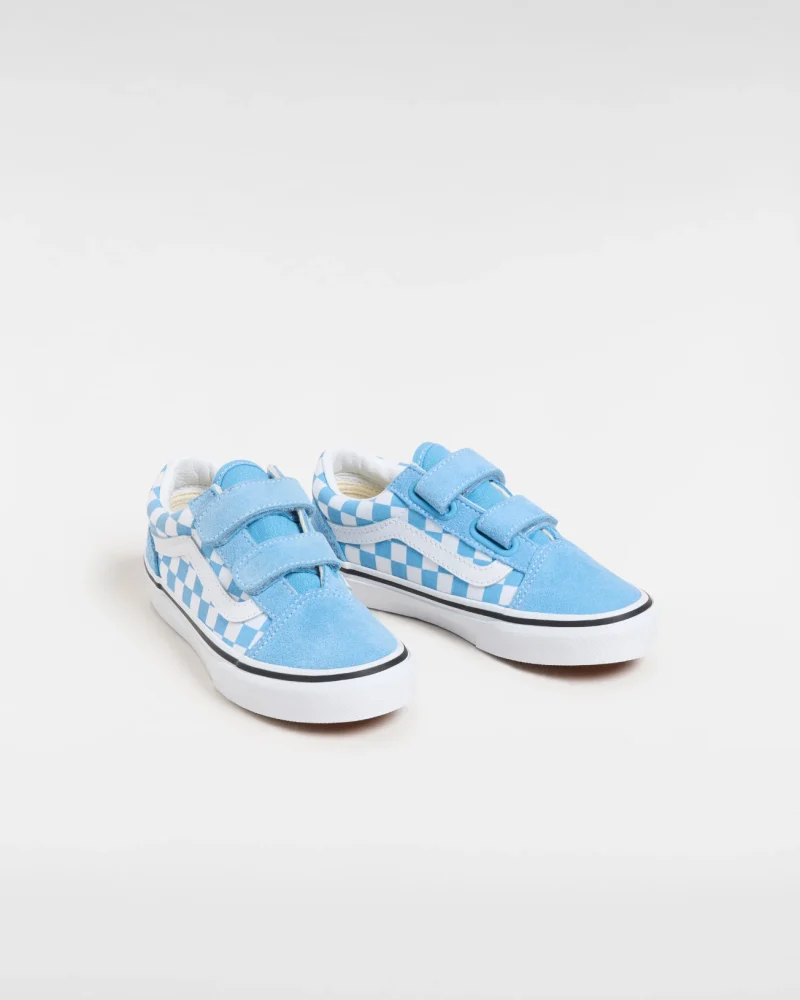 VANS - סניקרס ילדים Old Skool V – V00CYDE2W – color-theory-checkerboard-heritage-blue – 1