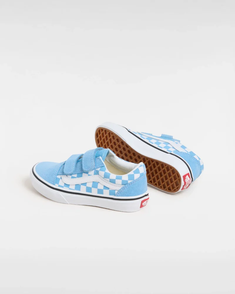 VANS - סניקרס ילדים Old Skool V – V00CYDE2W – color-theory-checkerboard-heritage-blue – 2