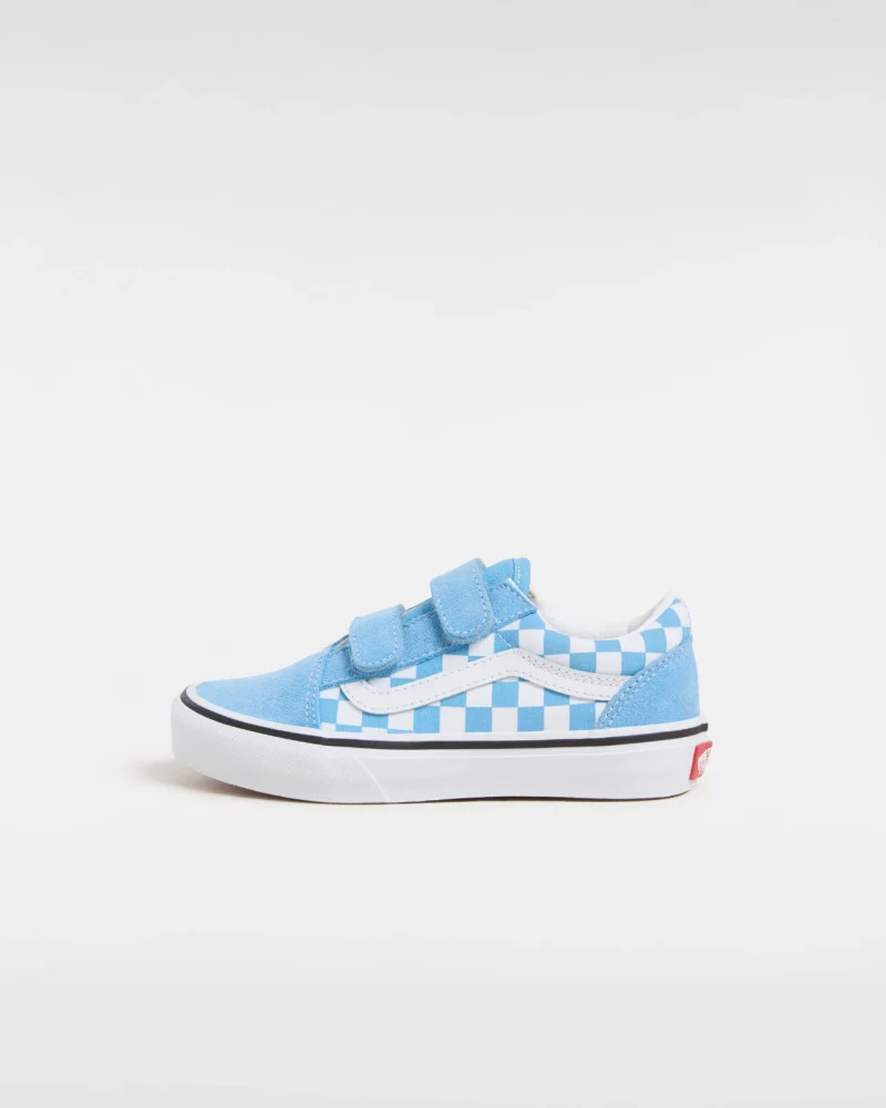 VANS - סניקרס ילדים Old Skool V – V00CYDE2W – color-theory-checkerboard-heritage-blue – 1