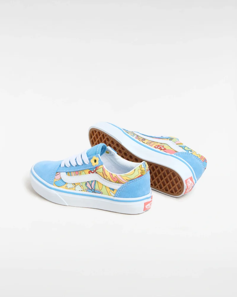 VANS - סניקרס ילדים Old Skool – V00CYVBOW – tropadelic-true-white-multi – 2