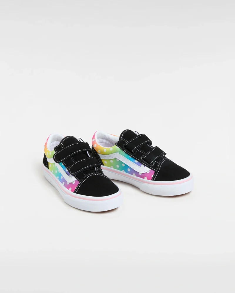 VANS - סניקרס ילדים Old Skool V – V00CYWBML – glow-rainbow-black-multi – 1