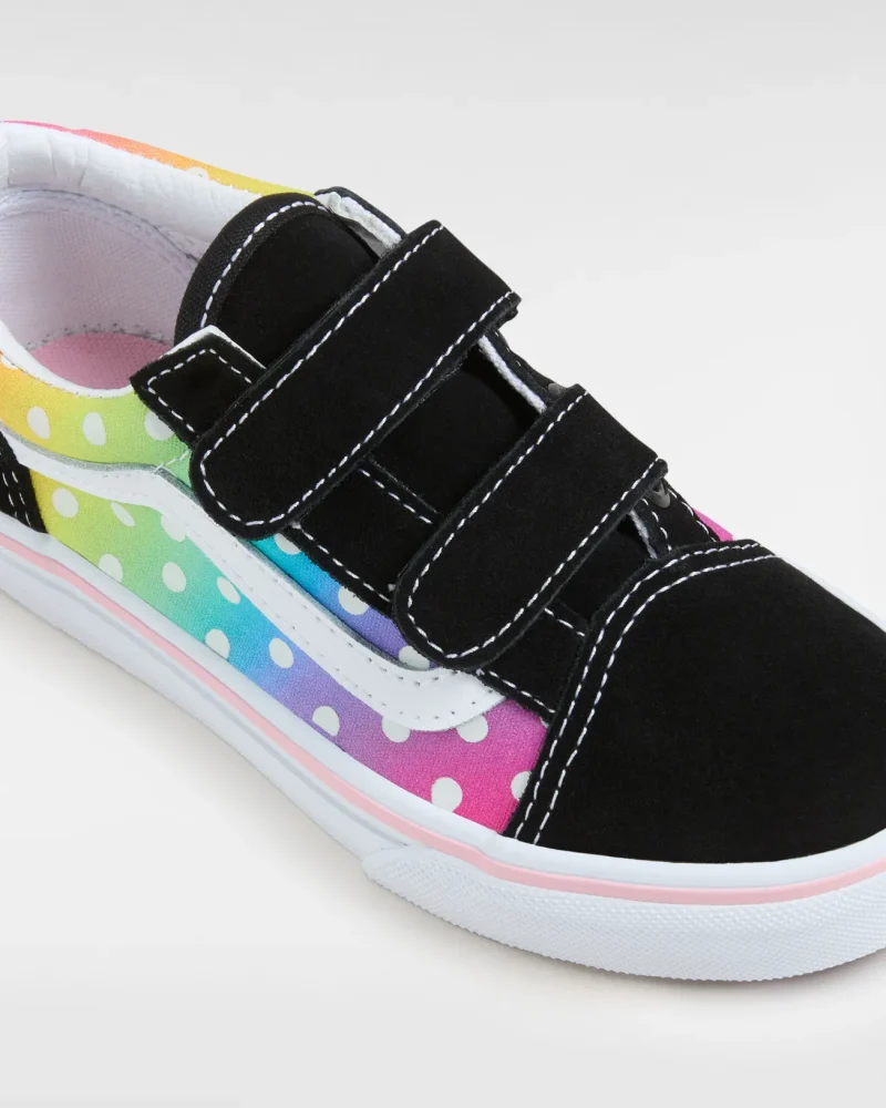VANS - סניקרס ילדים Old Skool V – V00CYWBML – glow-rainbow-black-multi – 3