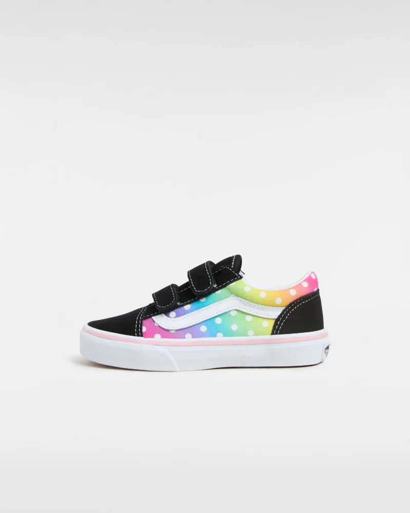 VANS - סניקרס ילדים Old Skool V – V00CYWBML – glow-rainbow-black-multi – 1