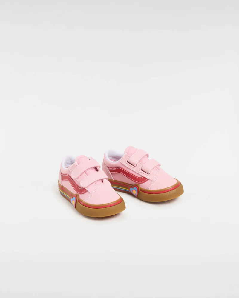 VANS - נעלי תינוקות Old Skool V Heart – V00D4SBIY – pink-multi – 1