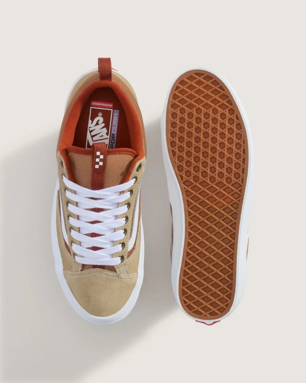 VANS - נעלי סקייט + Skate Old Skool 36 – V00D5R11U – khaki-burnt-orange – 2