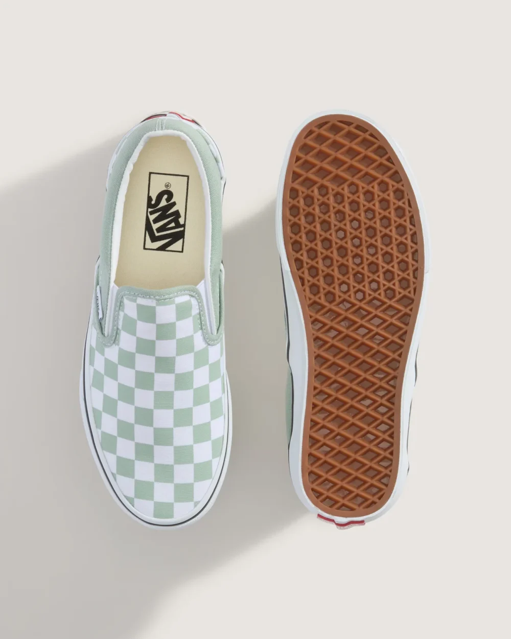 VANS - נעלי סניקרס Classic Slip-On – V00D6YEMW – color-theory-checkerboard-gray-olive – 2