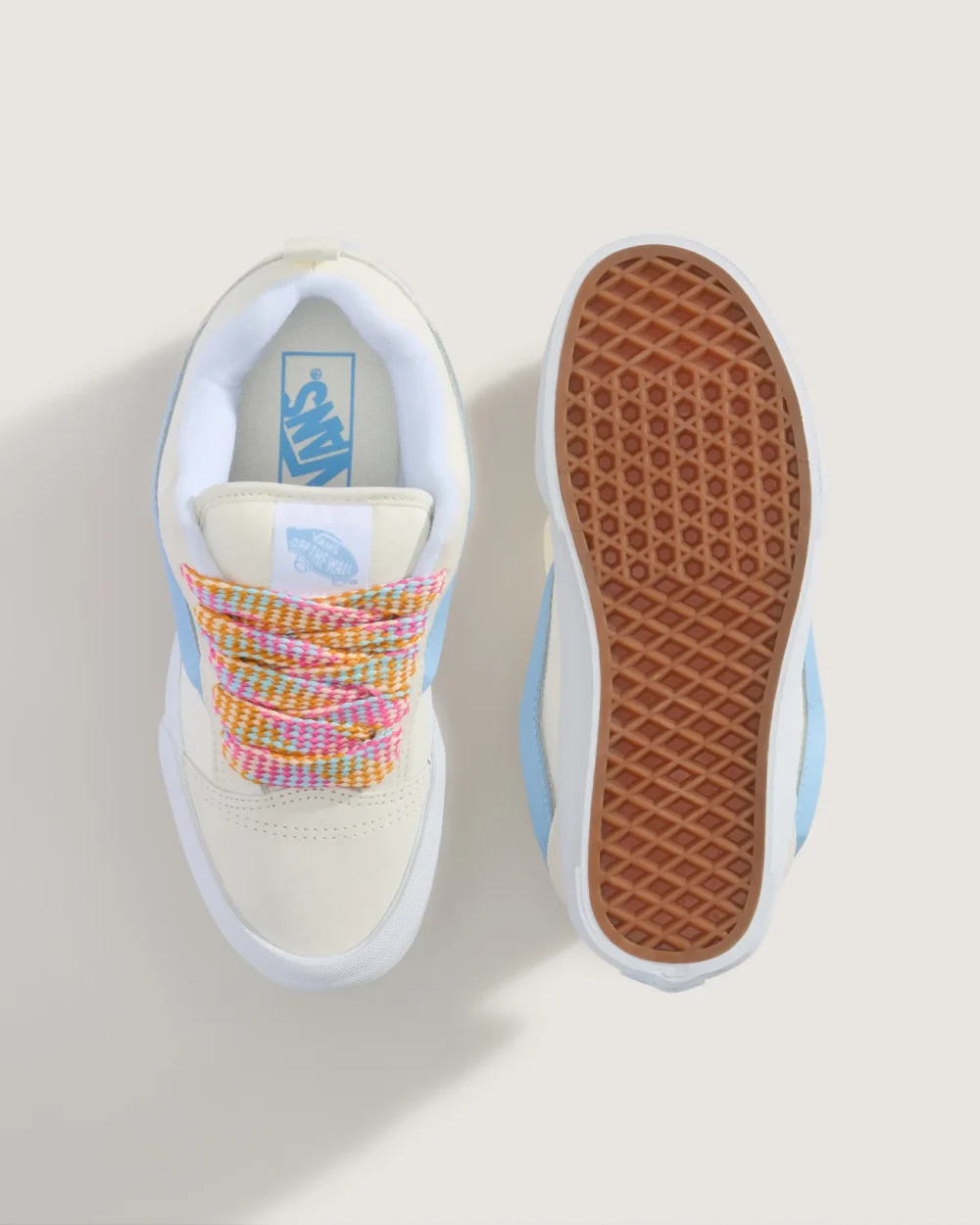 VANS - נעלי סניקרס Knu Skool – V00D6ZZ5D – oversized-lace-white-blue – 2