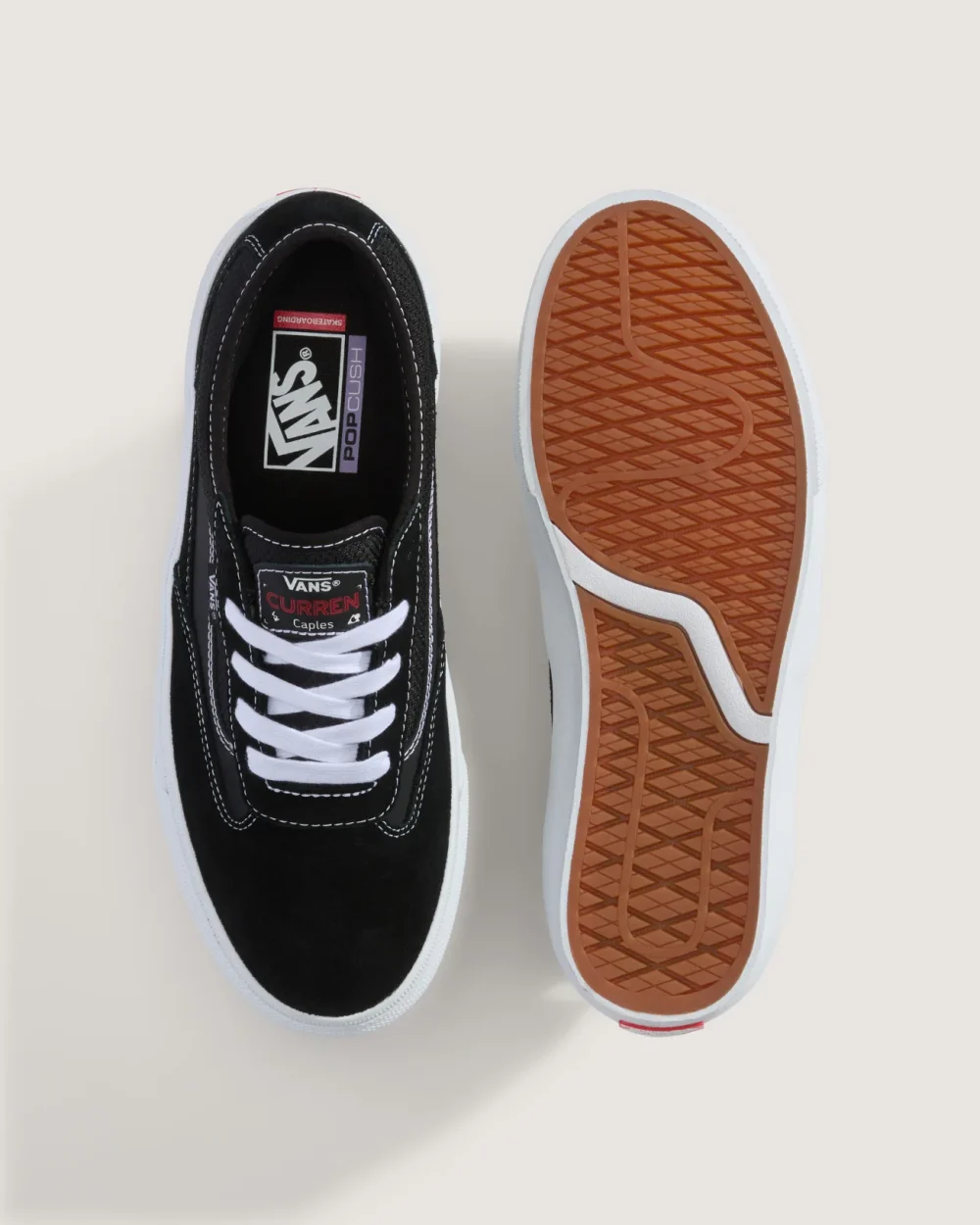 VANS - נעלי סקייט Skate Curren Caples – V00D85BZW – gum-black-white – 2