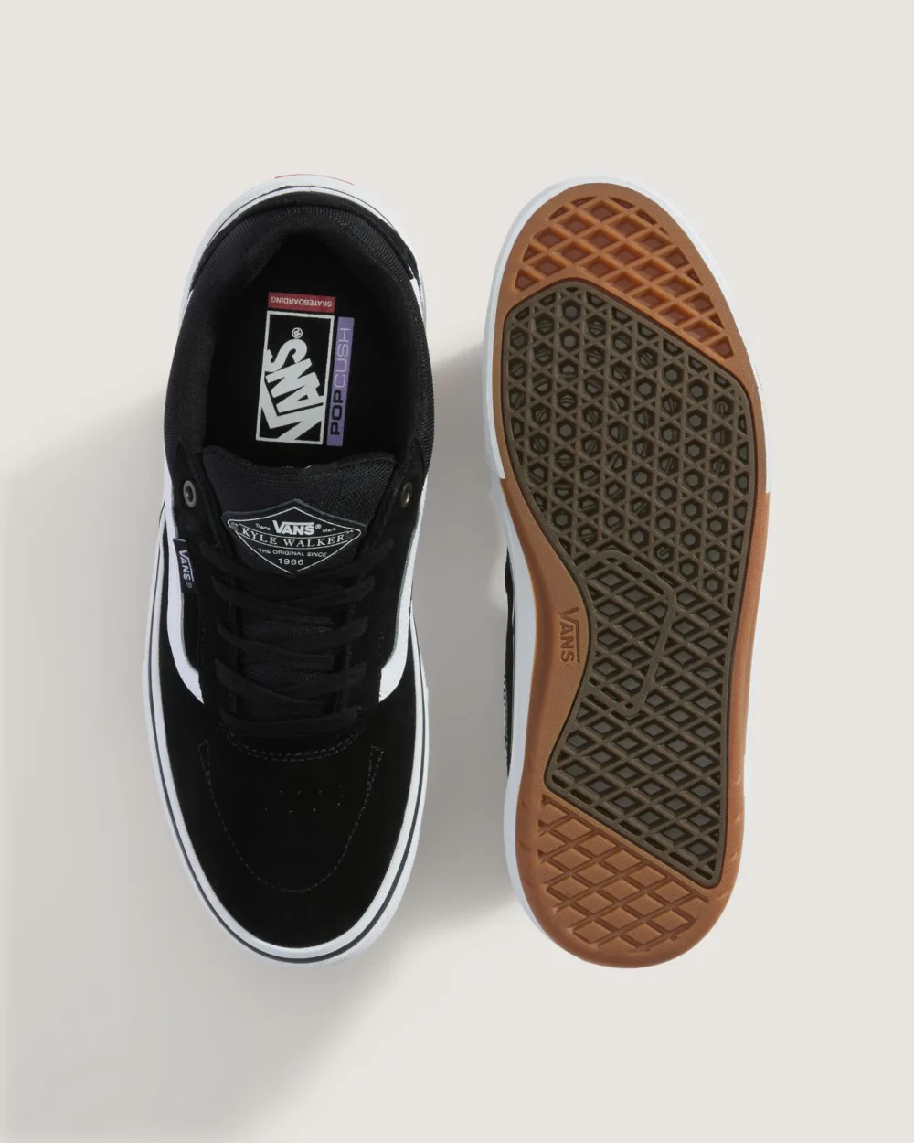 VANS - נעלי סקייט Skate Kyle Walker Wafflecup – V00DA4MCG – black-white – 2