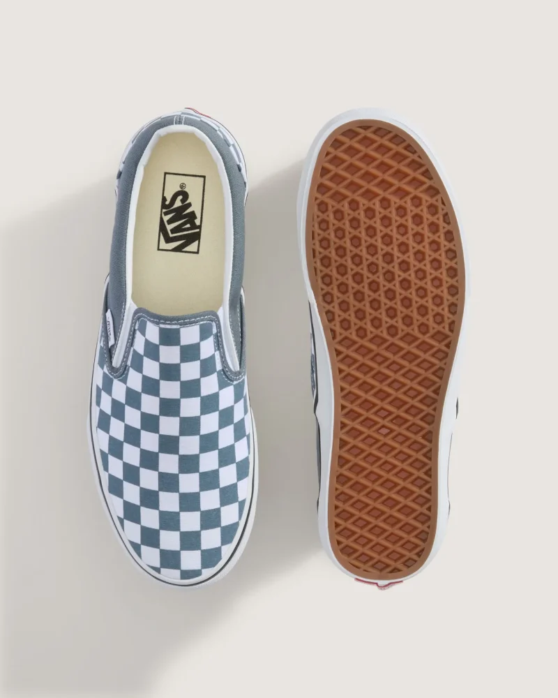VANS - נעלי סניקרס Classic Slip-On – V00DAHRV2 – color-theory-checkerboard-stormy-weather – 2