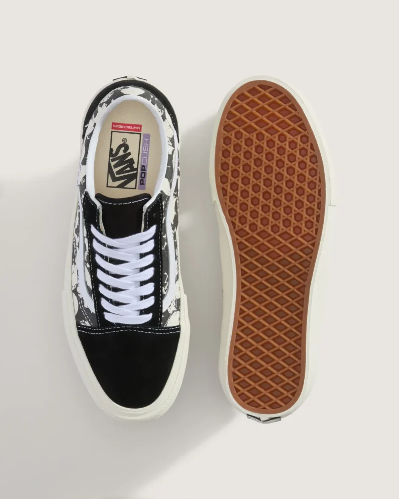 VANS - נעלי סקייט Skate Old Skool – V00EDN9X1 – skull-pile-black-white-gum – 2