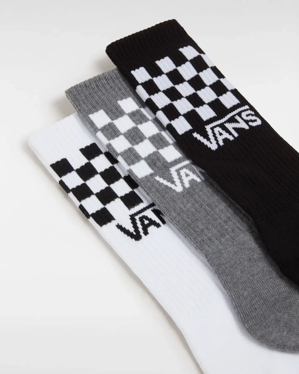 VANS - מארז 3 גרביים Classic Check Crew – V00F0WY28 – black-white – 1