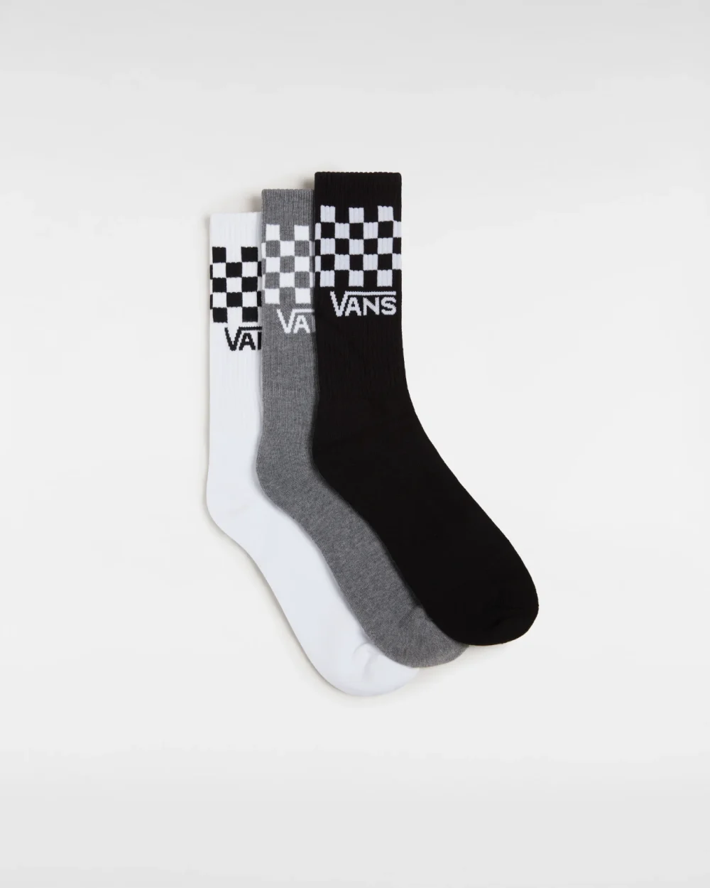 VANS - מארז 3 גרביים Classic Check Crew – V00F0WY28 – black-white – 1