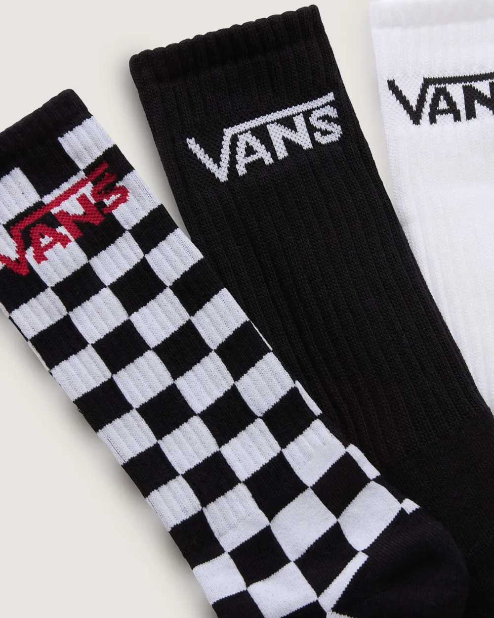 VANS - מארז 3 גרביים Classic Crew – V00F0XY28 – black-white – 1