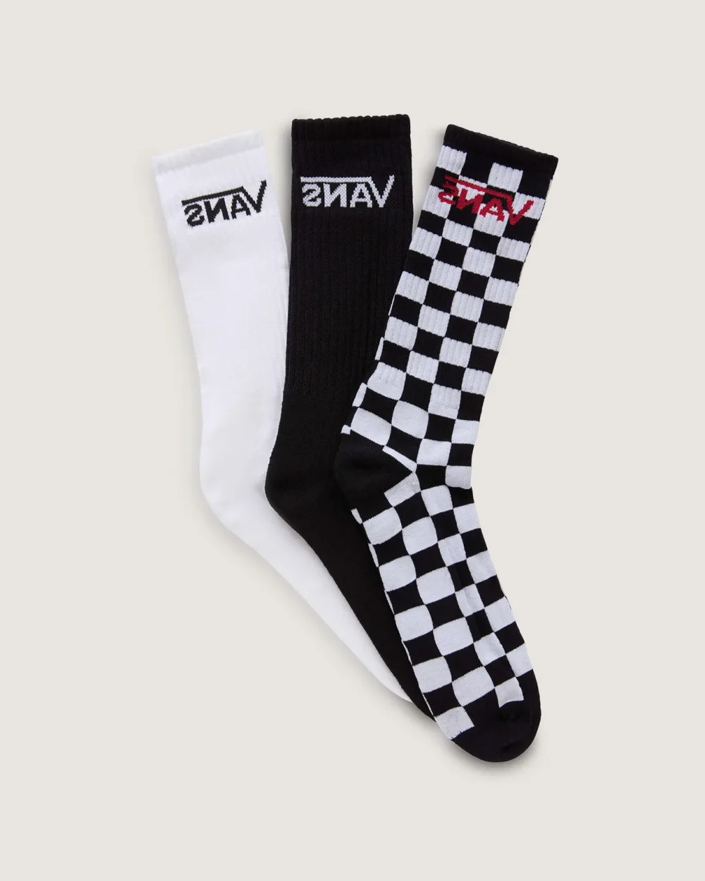 VANS - מארז 3 גרביים Classic Crew – V00F0XY28 – black-white – 1