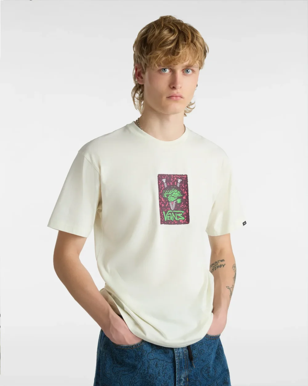 VANS - טי שירט Thinkv – V00G4JFS8 – marshmallow – 1