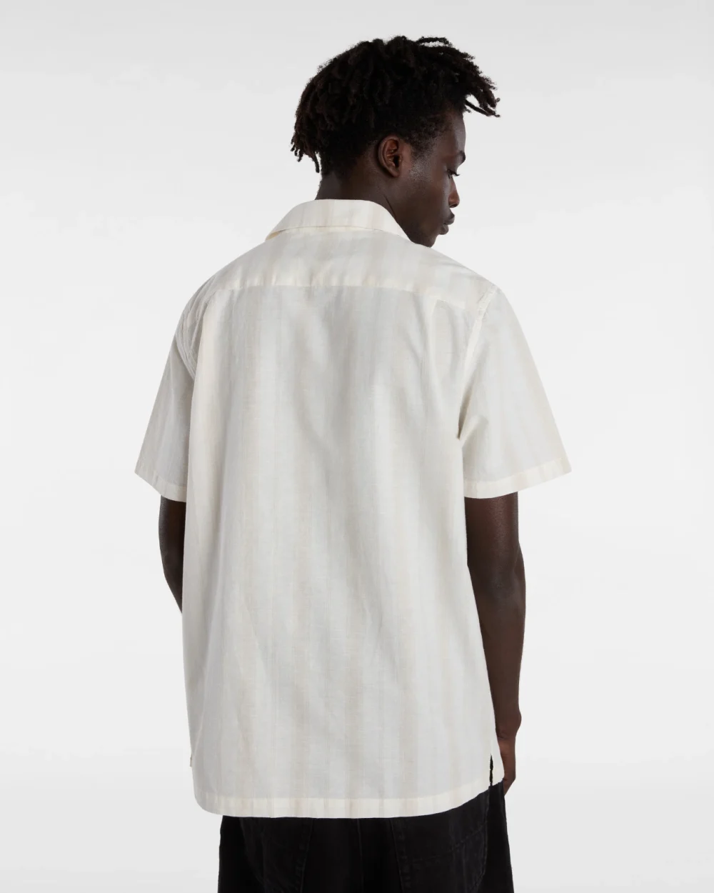 VANS - חולצה מכופתרת קצרה Carnell Woven – V00G7FD0D – marshmallow-oatmeal – 2