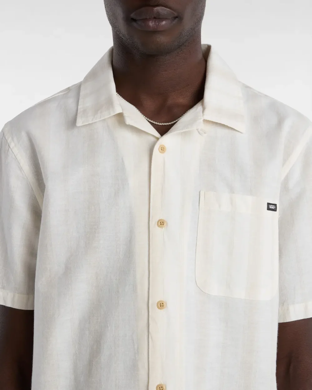 VANS - חולצה מכופתרת קצרה Carnell Woven – V00G7FD0D – marshmallow-oatmeal – 3