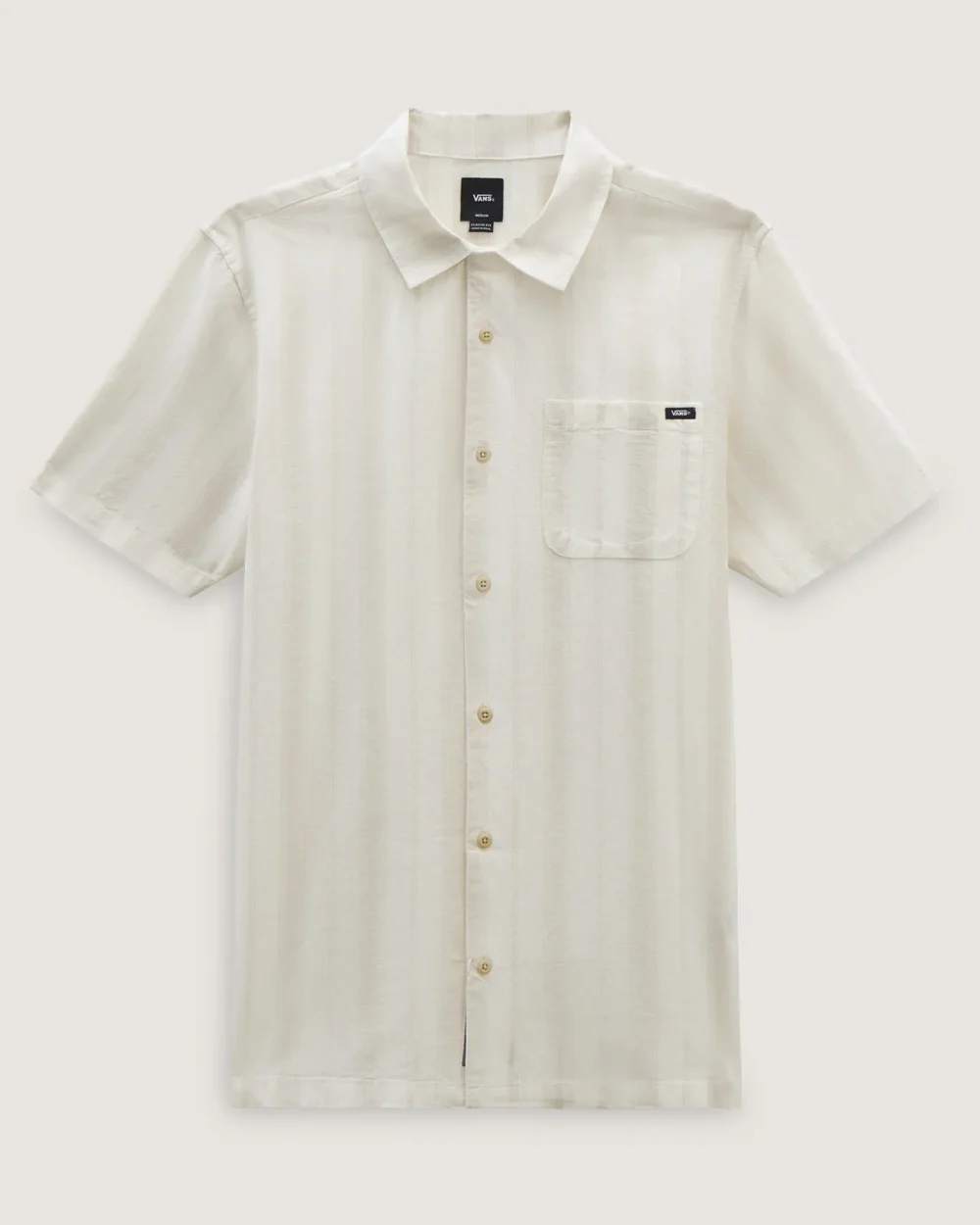 VANS - חולצה מכופתרת קצרה Carnell Woven – V00G7FD0D – marshmallow-oatmeal – 4