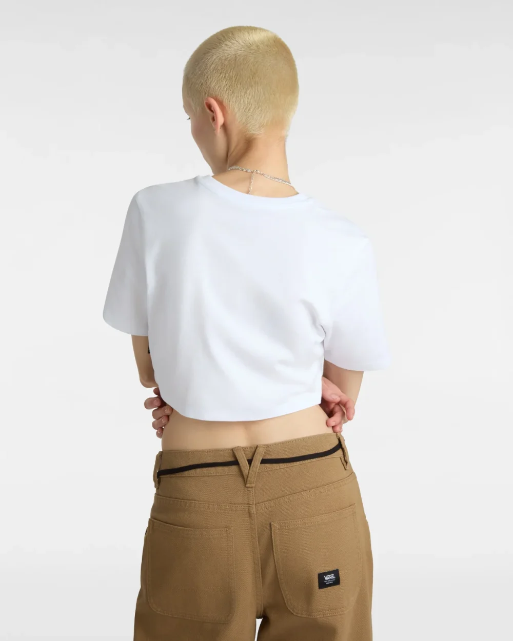 VANS - טי שירט Flying V Crew Crop – V00GFFWHT – white – 2