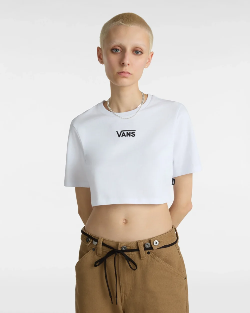 VANS - טי שירט Flying V Crew Crop – V00GFFWHT – white – 1